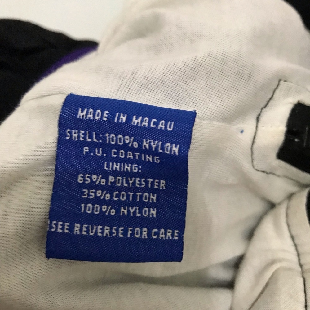 STARTER Los Angeles Lakers Black Pullover Bomber Jacket with Purple & White Trim - Picture 7 of 7